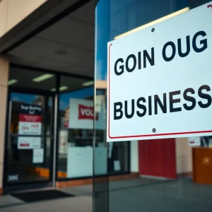 Image of a closed Big Lots store with a 'Going Out of Business' sign.