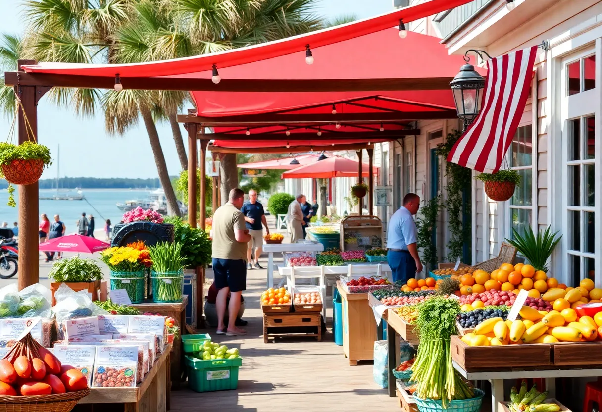 Scenic view of Coastal Georgia and South Carolina's Lowcountry with farmers' markets and coastal waters
