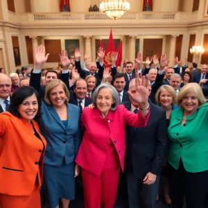 Georgia senators celebrating the unanimous passage of the Hope for Patients Act