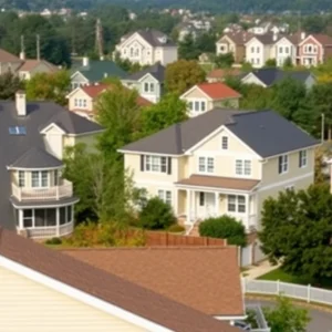 Suburban homes in Georgia neighborhood
