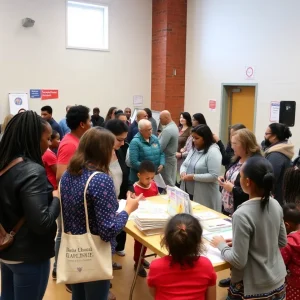 Families attending the Housing Resource Fair in Savannah