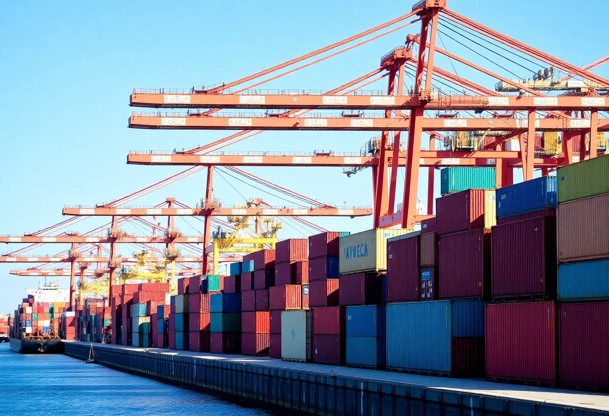 Cranes at the Port of Savannah loading shipping containers