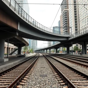 Conceptual design of bridge over railroad tracks
