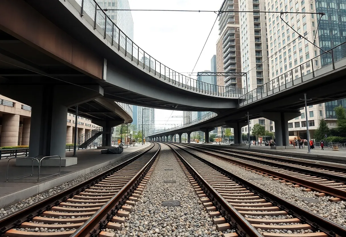 Conceptual design of bridge over railroad tracks