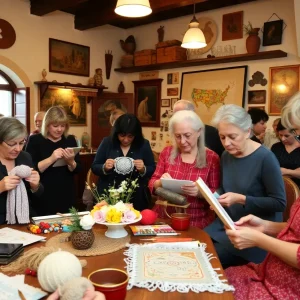 Participants enjoying various craft activities in a workshop setting