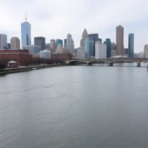 City skyline of Savannah with the river, symbolizing water safety concerns.