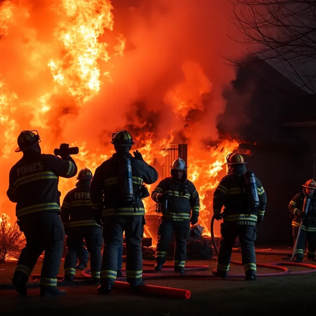 Firefighters responding to a residential fire in Savannah
