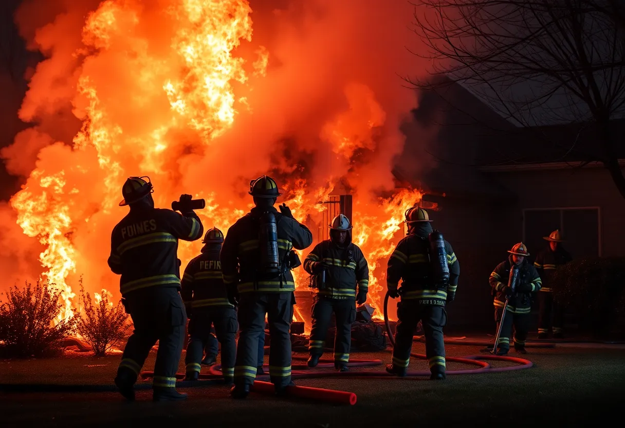 Firefighters responding to a residential fire in Savannah