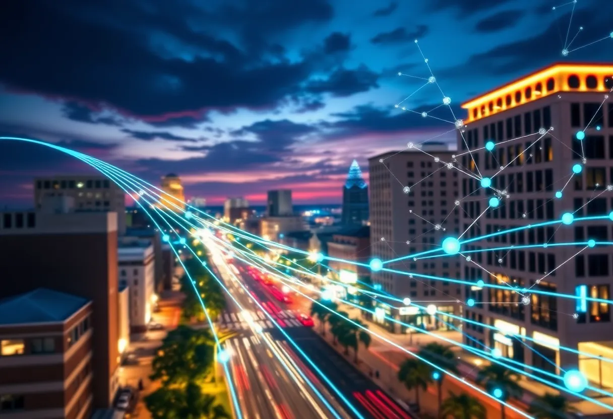 Vibrant Savannah cityscape symbolizing high-speed internet