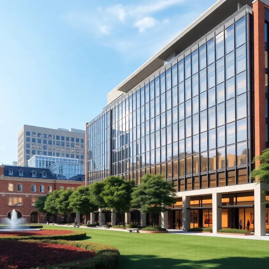 Rendering of proposed office complex near Forsyth Park in Savannah