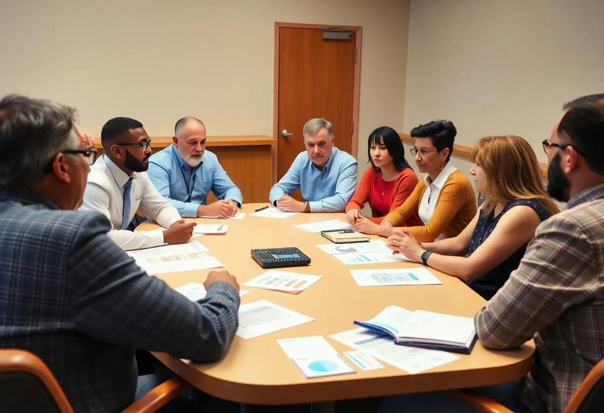 School board members discussing homestead exemption