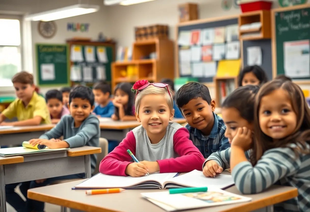 Students actively participating in a classroom setting in Savannah.