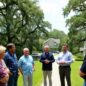 Residents discussing concerns about new transmission line in Savannah