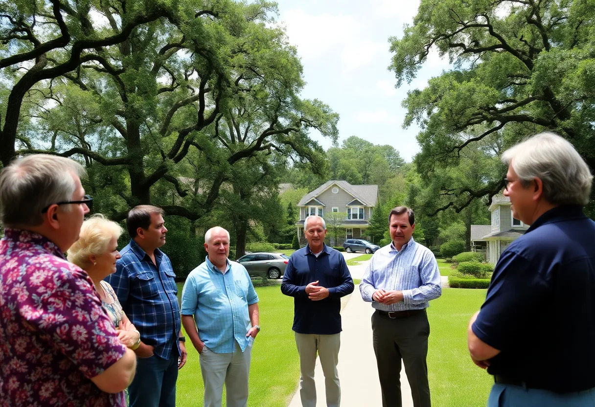 Residents discussing concerns about new transmission line in Savannah