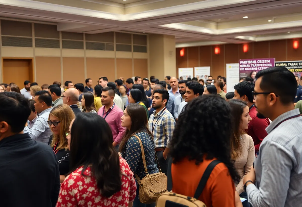 Attendees engaged at the Traffick Jam conference addressing human trafficking
