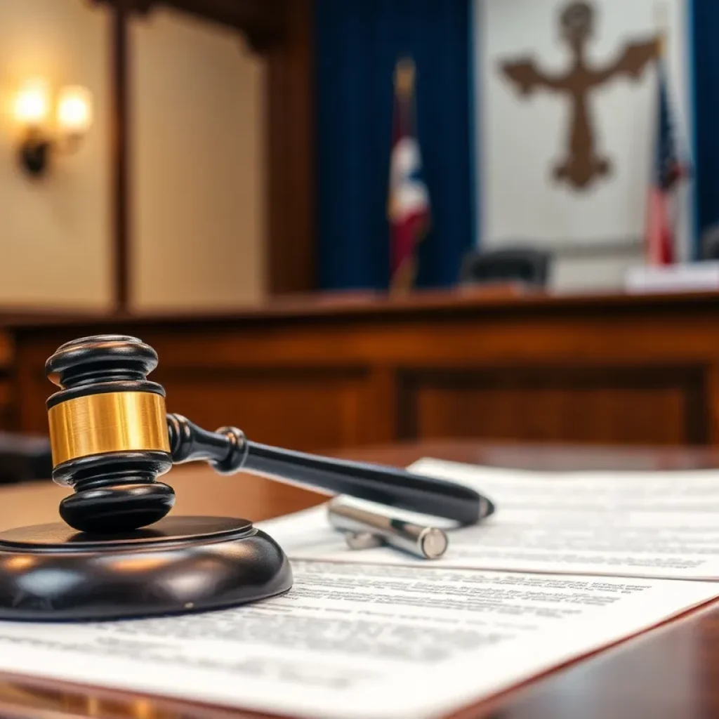 Courtroom scene illustrating legal ruling on DUI blood test refusals.