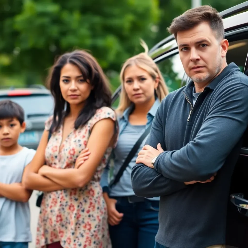 A family expressing concern about rideshare safety