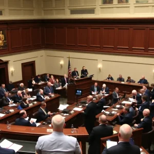 Lawmakers engaging in discussions during Georgia Crossover Day