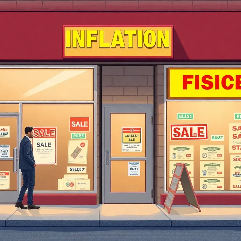 Illustration of small business owners in Georgia affected by inflation.