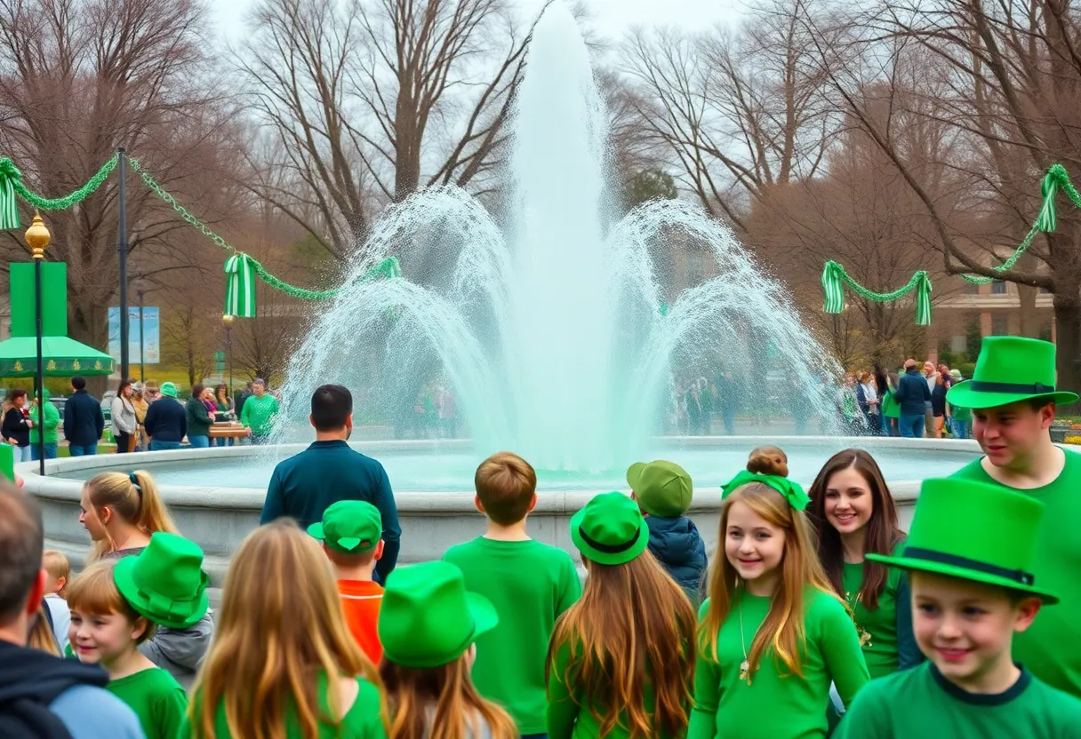 Celebration of St. Patrick's Day at Forsyth Park in Savannah
