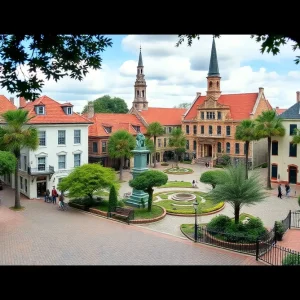 Cobblestone streets of historic Savannah
