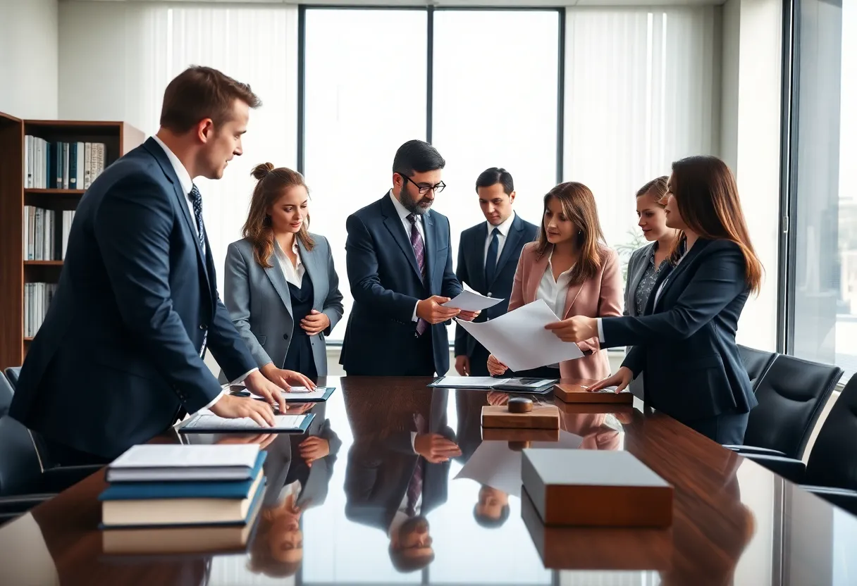 Legal team discussing strategies at HunterMaclean Law Firm