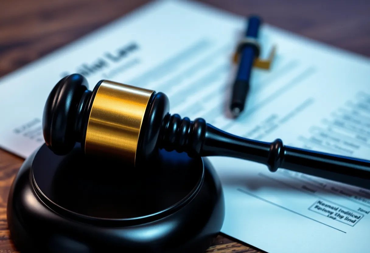 Gavel on legal documents representing investigation in law
