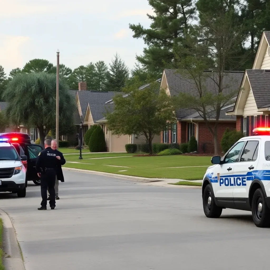 Police investigating a home invasion scene in Lavonia, Georgia.