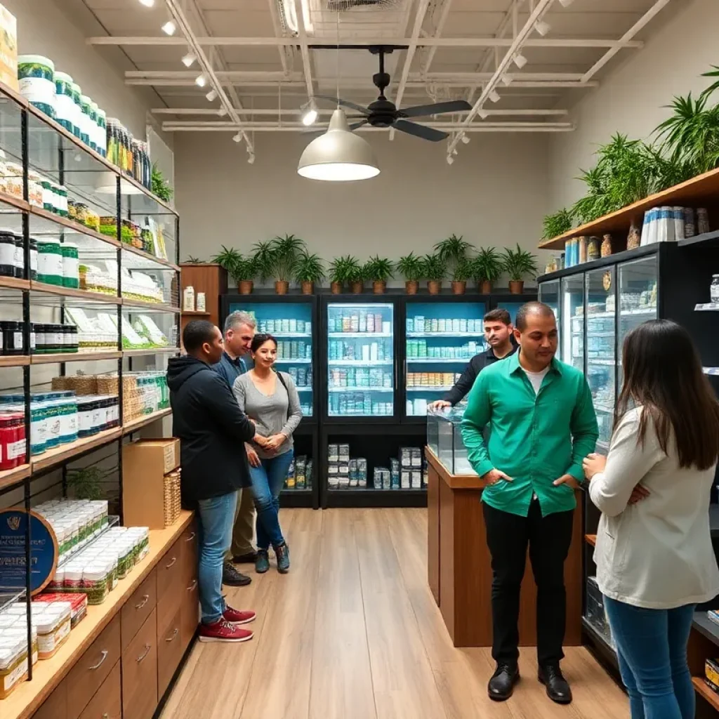 Dispensary showcasing medical cannabis products