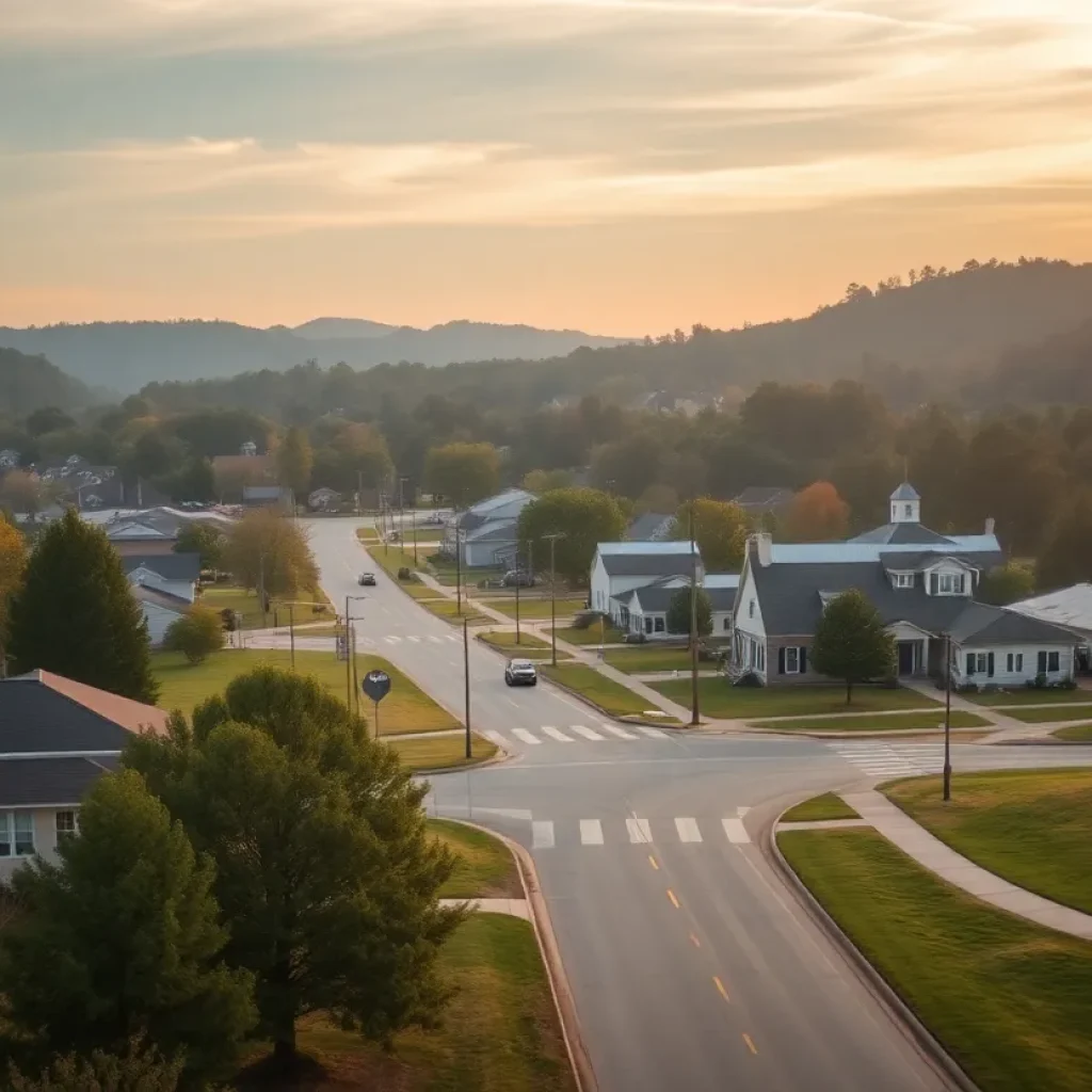 A tranquil scene of Pembroke, Georgia, after a minor earthquake