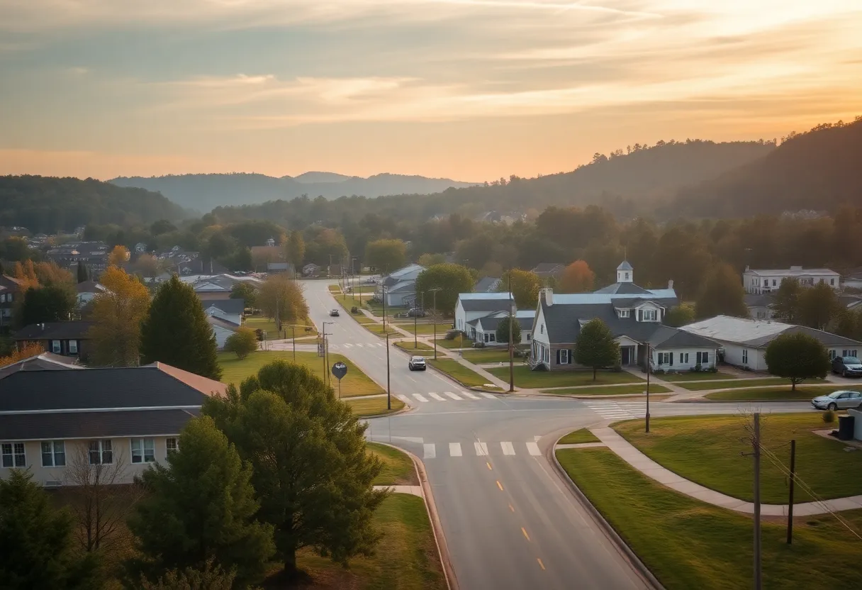 A tranquil scene of Pembroke, Georgia, after a minor earthquake