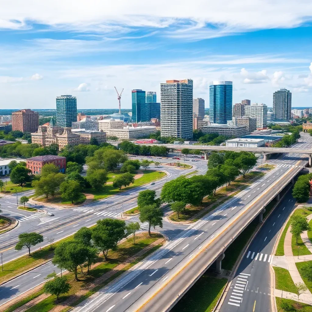 Cityscape of Savannah showcasing civil engineering projects