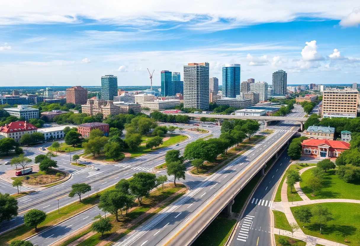 Cityscape of Savannah showcasing civil engineering projects
