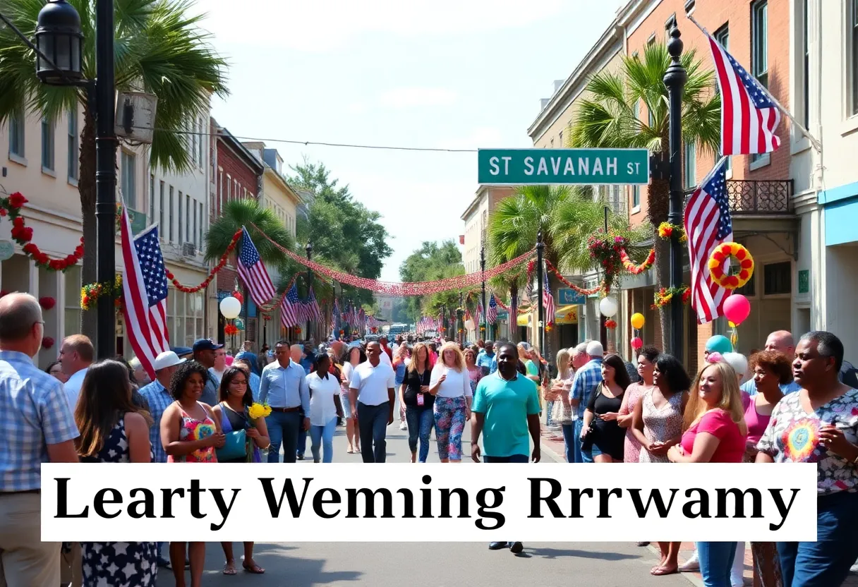 Community gathering in Savannah for a street renaming ceremony