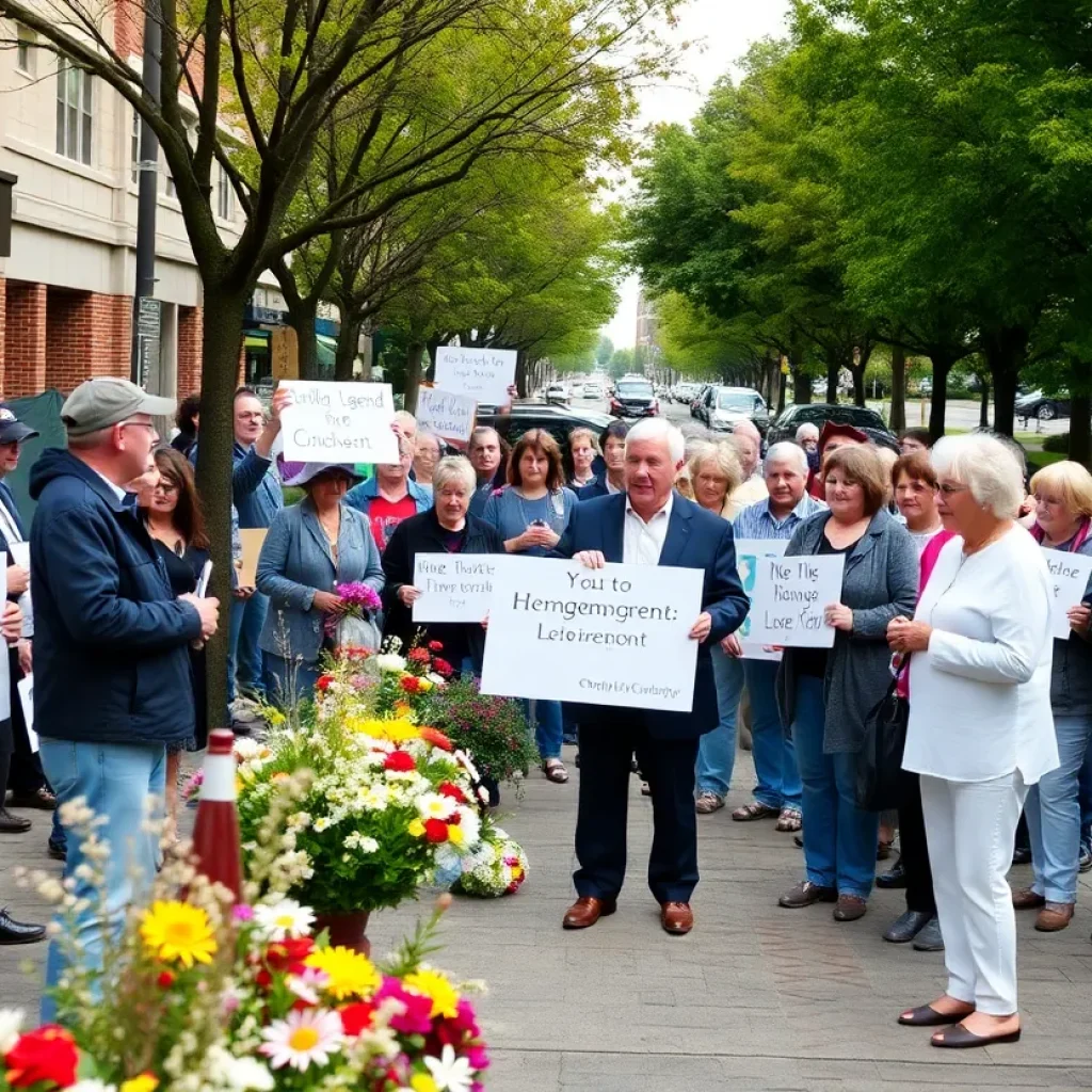 Community members gathered for the street dedication ceremony honoring Pastor Brown