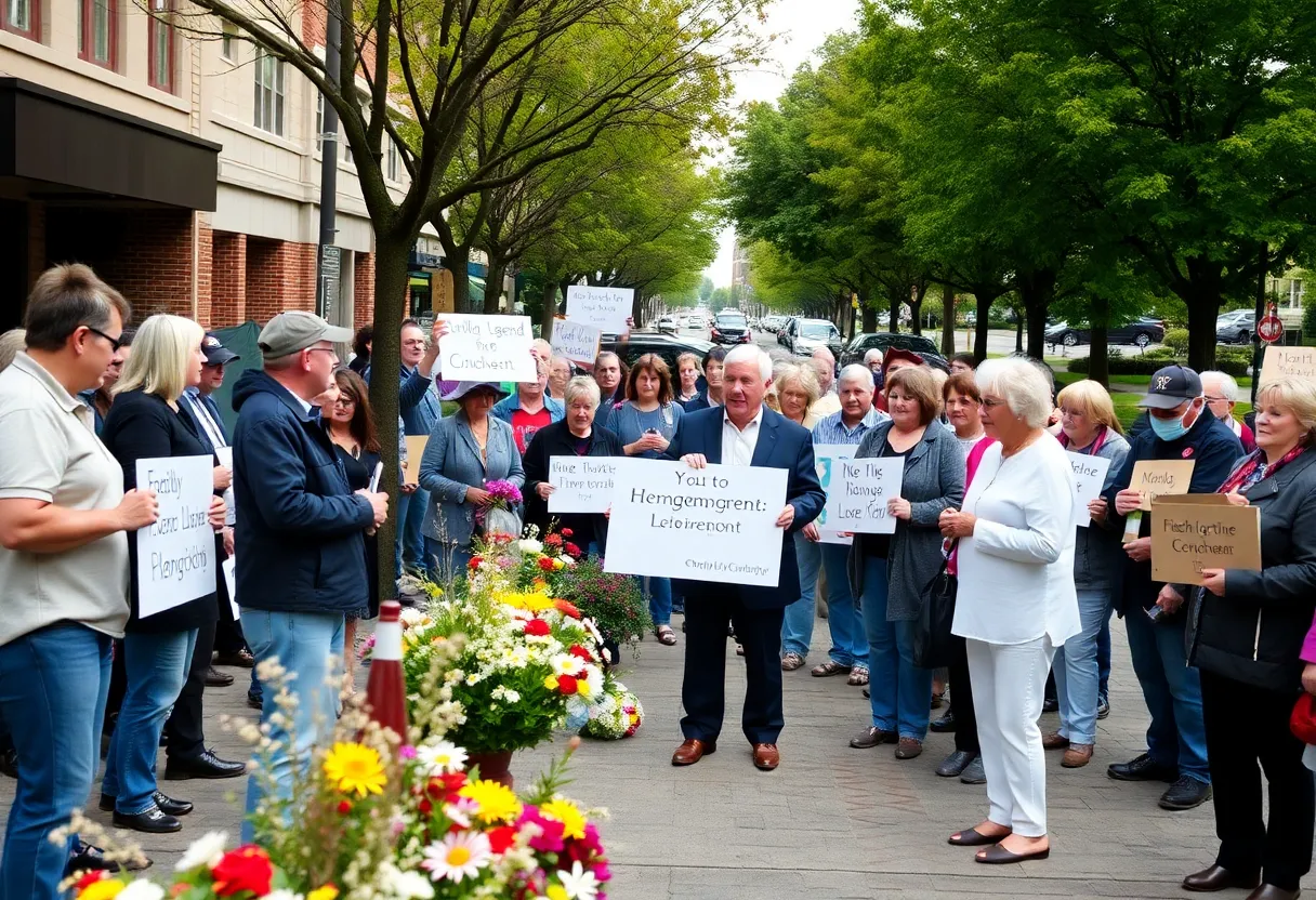 Community members gathered for the street dedication ceremony honoring Pastor Brown