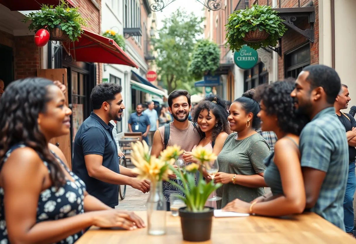 Community gathering in Savannah featuring local businesses and entrepreneurs.