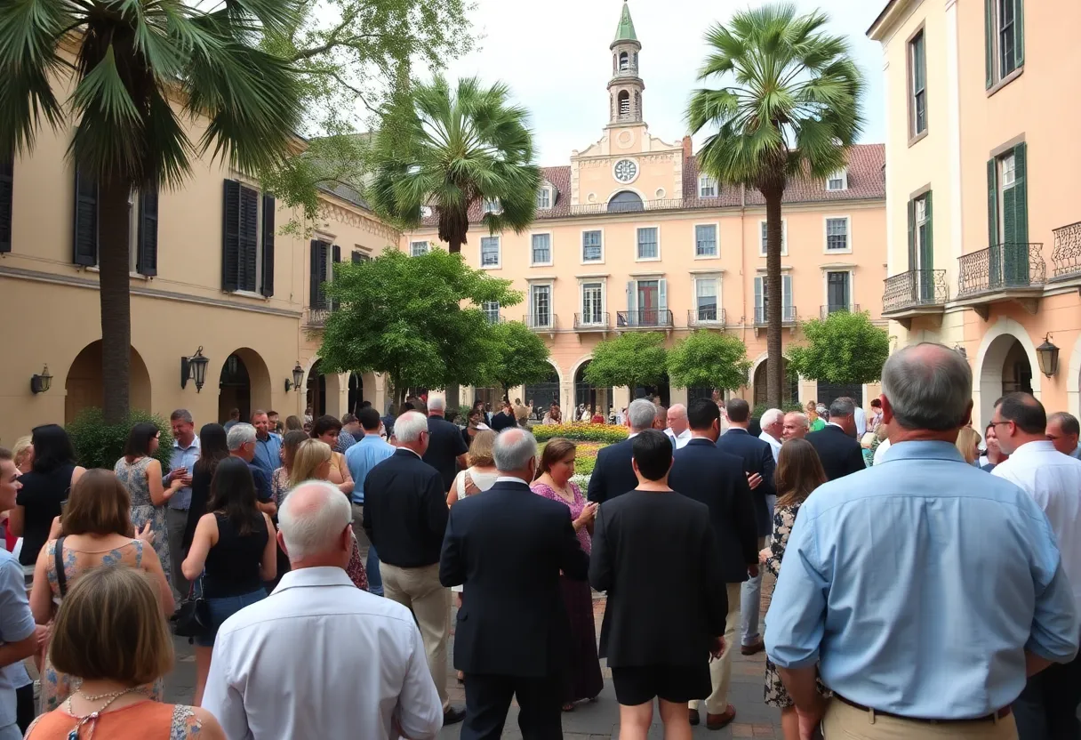 Community celebration in a historic Savannah square honoring female founders.