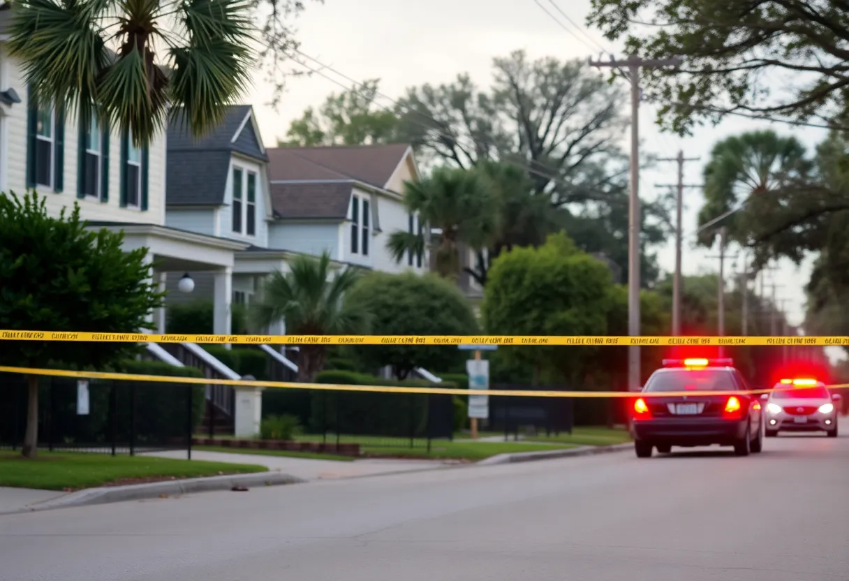 Police presence in a suburban neighborhood after a home invasion incident.