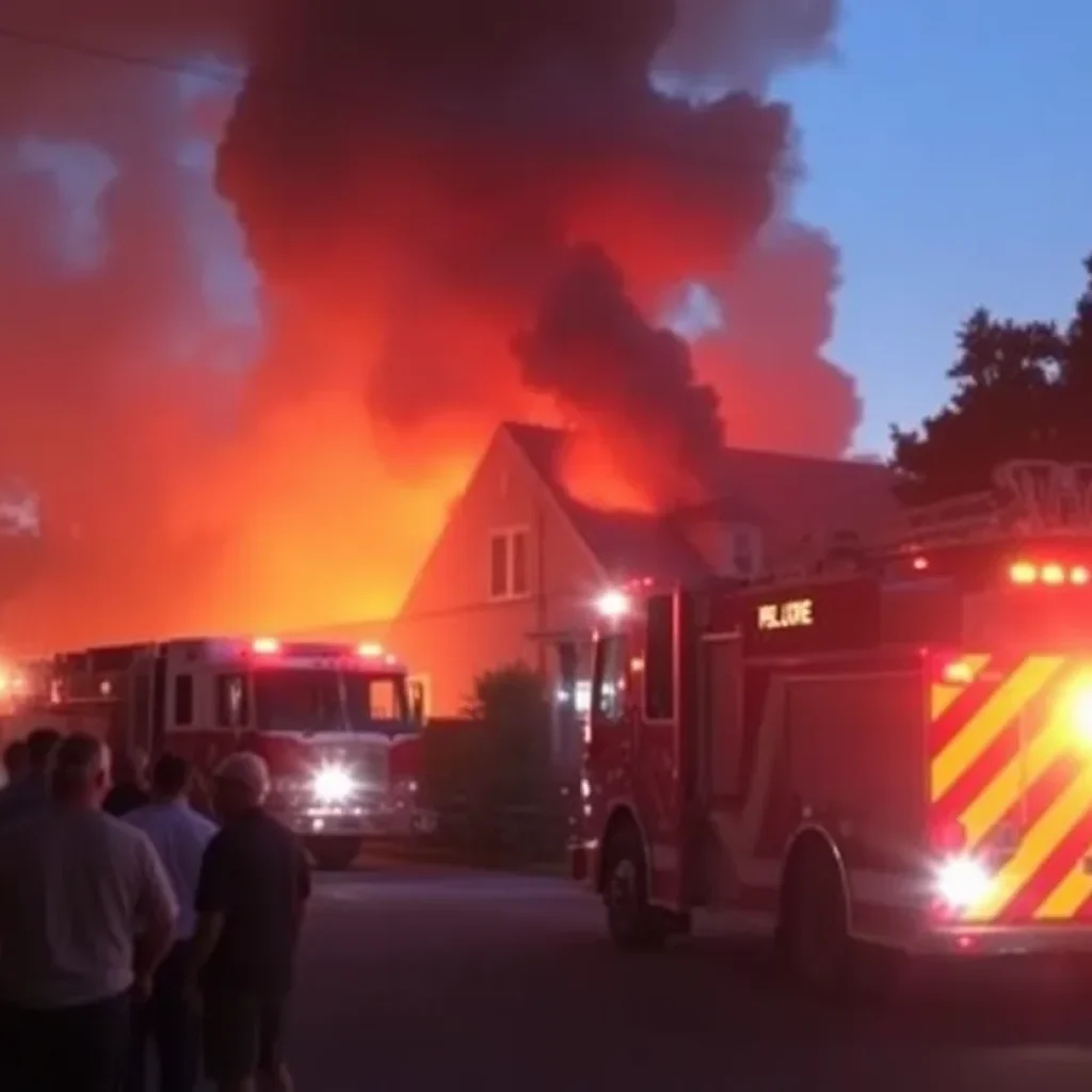 Firefighters battling a house fire in Savannah