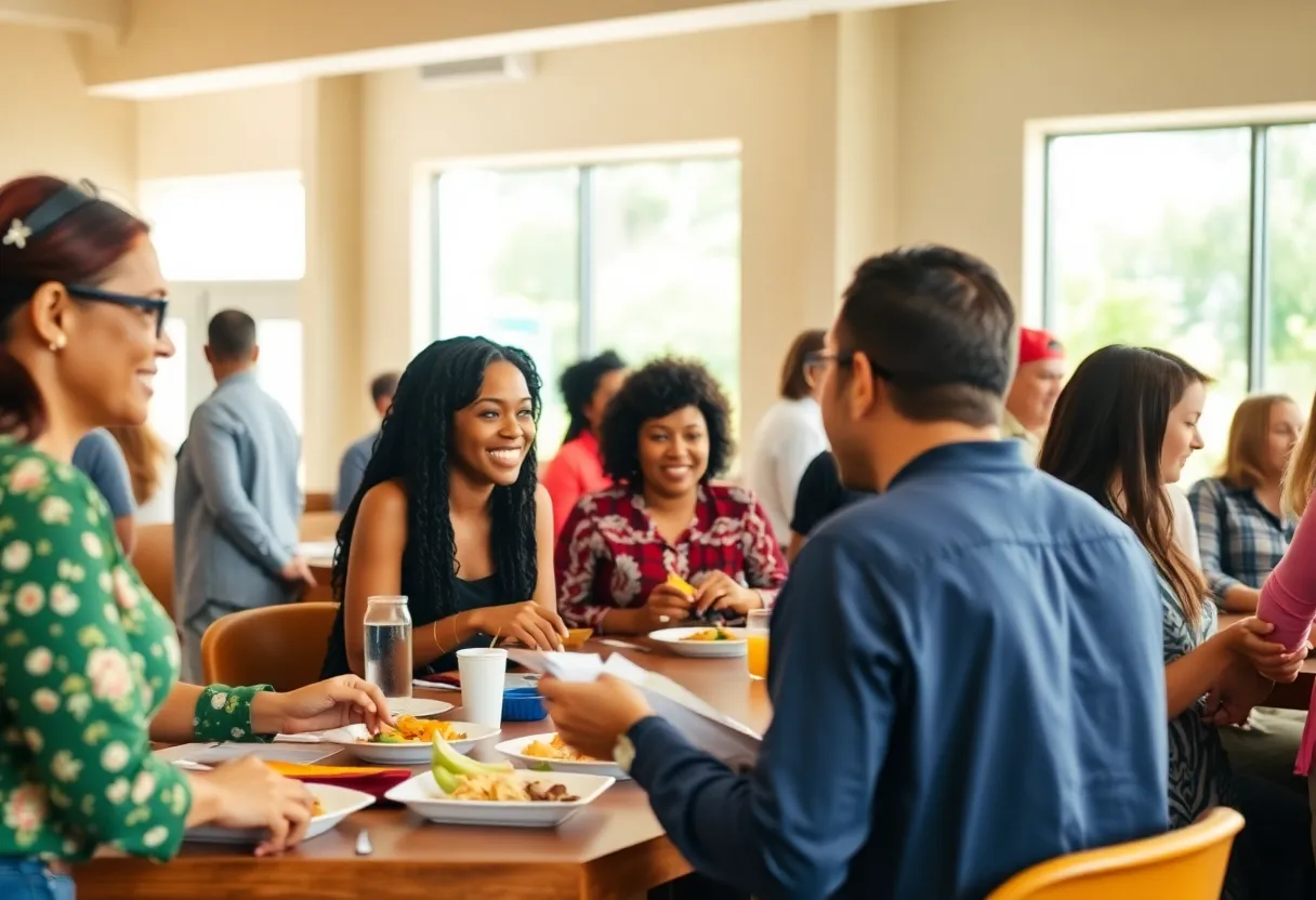 Community members attending a luncheon focused on storytelling in Savannah.