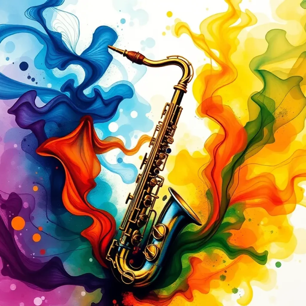 Abstract artwork inspired by jazz music
