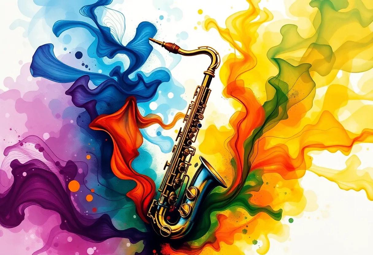 Abstract artwork inspired by jazz music