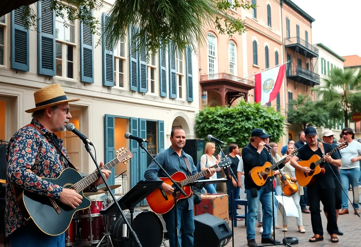 Musicians performing in Savannah, highlighting the city's music culture
