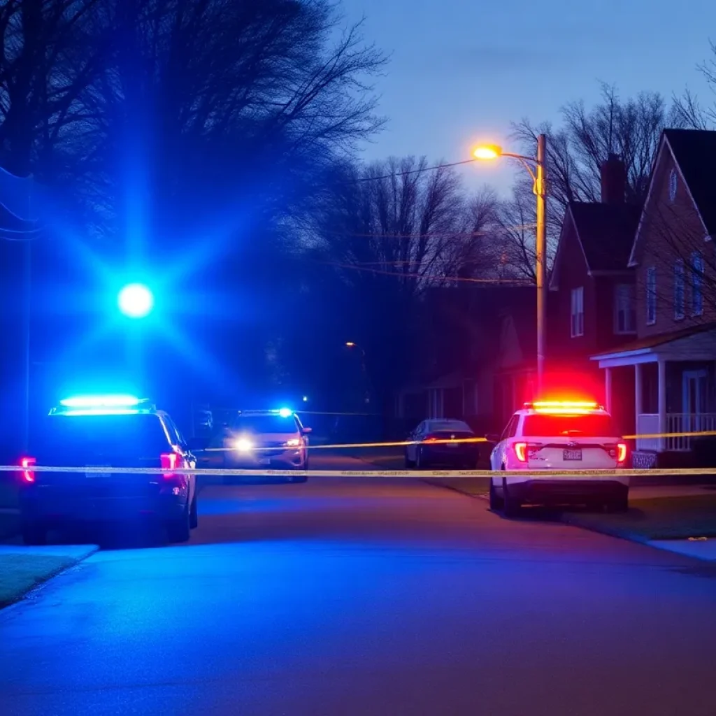 Police scene in Savannah following a stabbing incident.