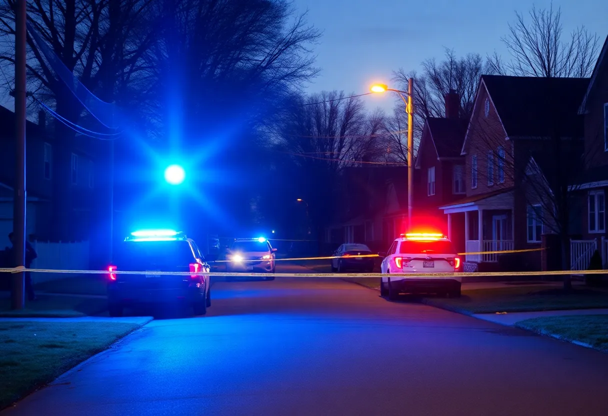 Police scene in Savannah following a stabbing incident.