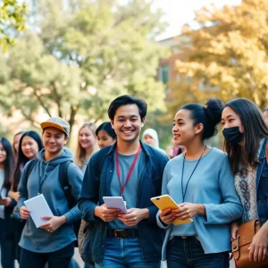 Students engaged on campus at Savannah State University