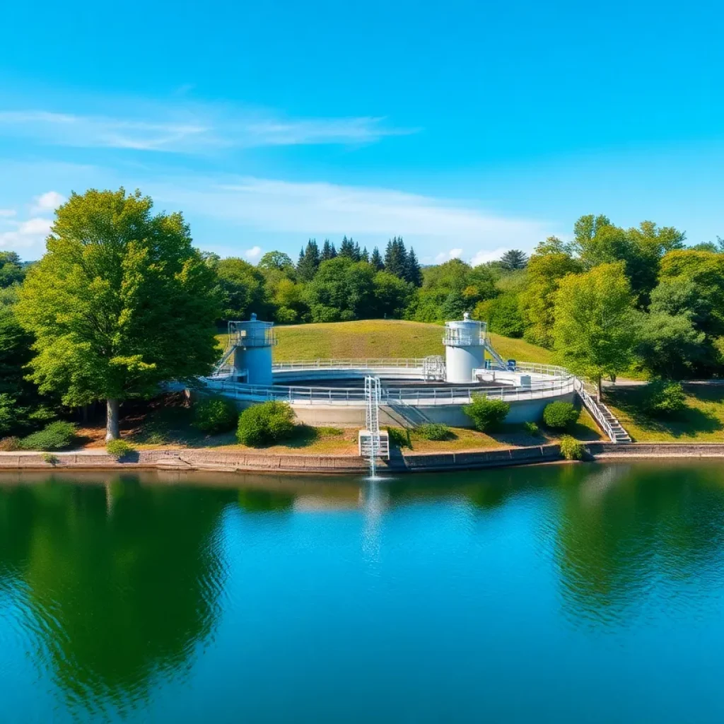 A view of Savannah's water treatment plant emphasizing water supply sustainability.