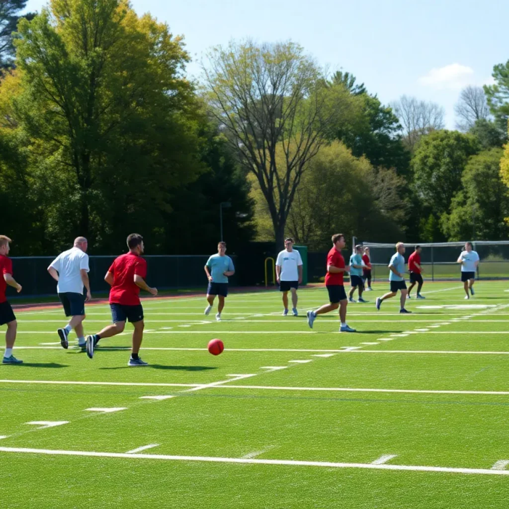 Athletes on a sports field representing the legacy of Sterling Steward