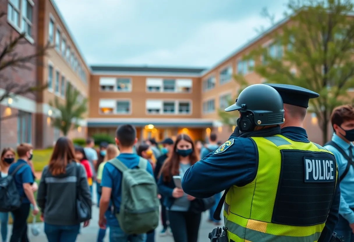 Police presence during lockdown at Southwest Middle School in Savannah